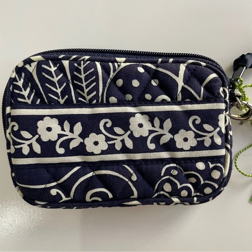 Vera Bradley Quilted Clutch Twirly Birds Navy Wristlet Boho Preppy Cottagecore